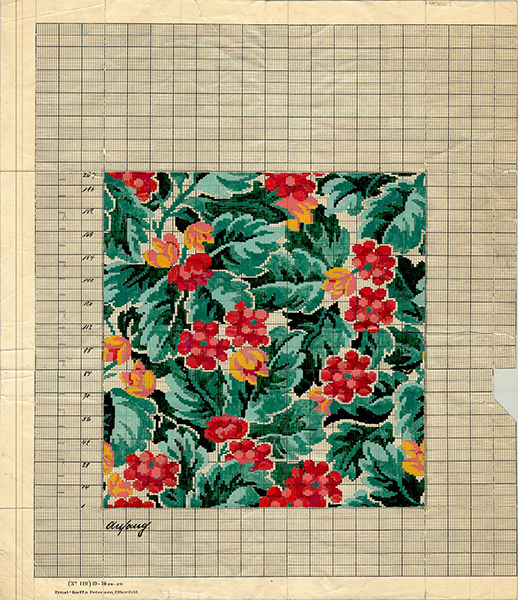 WA007 Square Floral - est 1924-36 East Germany